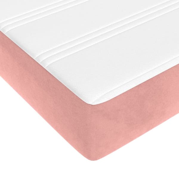 springmadras med pocketfjedre 160x220x20 cm fløjl pink