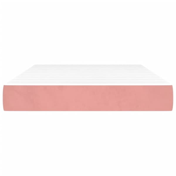 Pocketresårmadrass rosa 120x220x20 cm sammet