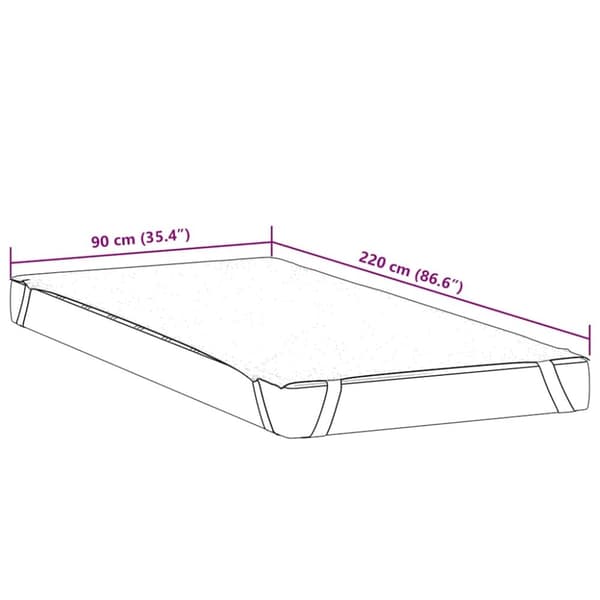 vidaXL Patjansuoja Valkoinen 90x220 cm Vedenpitävä