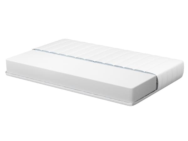 Skummadrass Hvit 90 x 200 cm Trekk med Glidelås Medium Trykkavlastende Barnemadrass Soverom