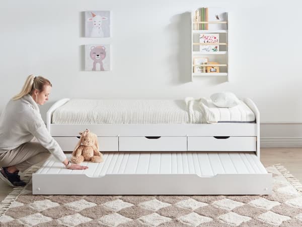 Skummadrass Hvit 90 x 200 cm Trekk med Glidelås Medium Trykkavlastende Barnemadrass Soverom