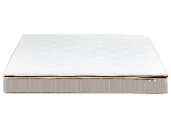 Lateks pocketfjærmadrass Hvit Beige 180 x 200 cm Fast Avtakbart polyestertrekk med glidelås Soverom Madrass Dobbeltseng