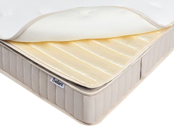 Resårmadrass Medelfast Latex Madrass Vit och Beige 160 x 200 cm Dubbel Storlek Dragkedja Avtagbart Polyesteröverdrag Sovrumstillbehör
