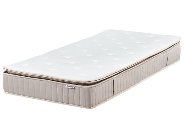 Resårmadrass Medelfast Latex Madrass Vit och Beige 90 x 200 cm Enkel Storlek Dragkedja Avtagbart Polyesteröverdrag Sovrumstillbehör