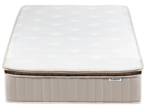 Latex pocket springmadras Hvid Beige 90 x 200 cm Fast Aftageligt polyesterbetræk med lynlås Soveværelse Madras Enkeltseng