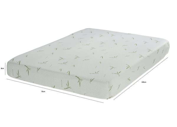 Hypoallergeeninen kylmävaahto patja lapsille - 160x70x8 cm, bambupäällyste, erinomainen tuki