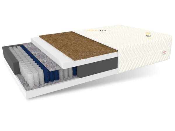 7-zoners fjäderkärnsmadrass 120x200cm - Hygienisk, anti-allergen, med Virase-överdrag för barn