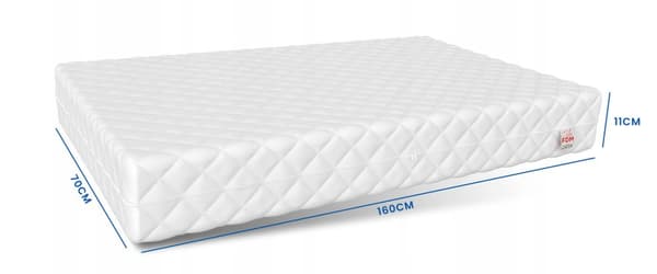 Ventilerad barnmadrass 70x160cm - Kallskum, Latex & Kokoslager för optimal luftcirkulation