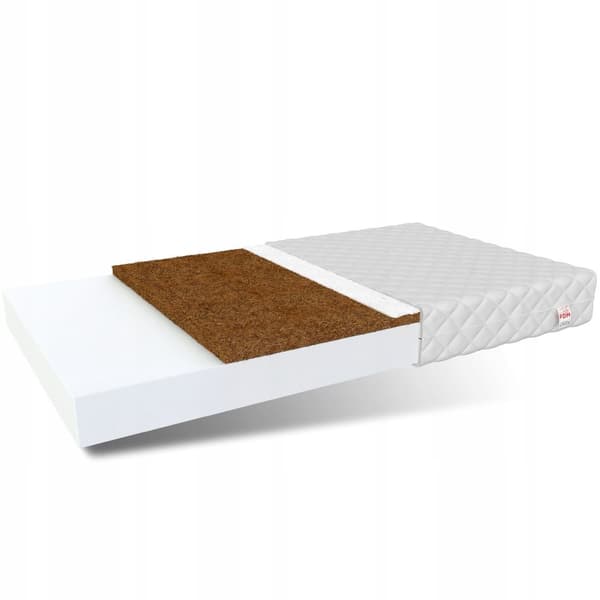 Europeisk Tillverkad Medium Mjuk Polyetermatrass med Kokoslager & Airco Fiber - 80x160 cm, Fri Leverans