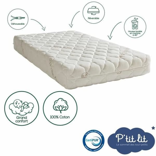 Babymadras P'TIT LIT Organic Cotton 120 x 60 cm