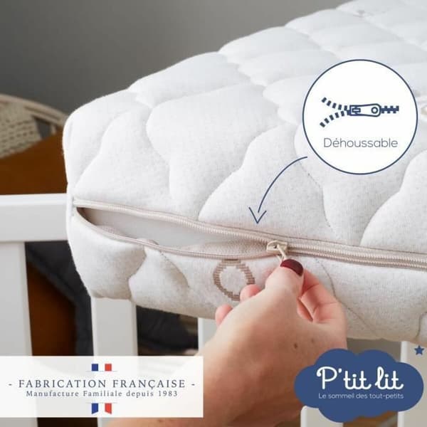 Lastensängyn patja P'TIT LIT Organic Cotton 120 x 60 cm