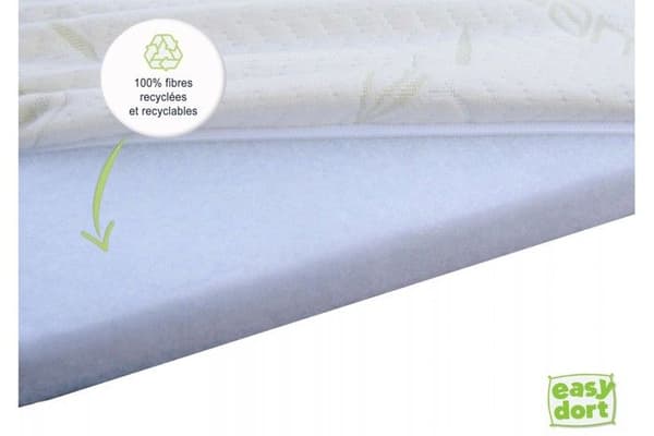 Bambummadrass för spjälsäng 40x90 cm - EASY DORT - Densitet 25kg - Storlek 40x90 cm - tjocklek 5 cm