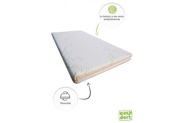 Bäddmadrass för baby i bambu - EASY DORT - 60x120 cm - Densitet 25kg