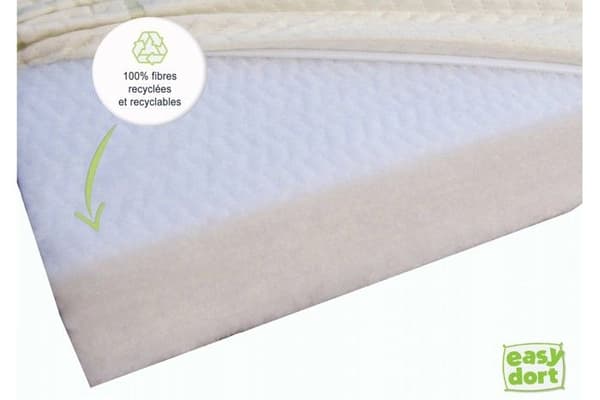 Bäddmadrass för baby i bambu - EASY DORT - 60x120 cm - Densitet 25kg