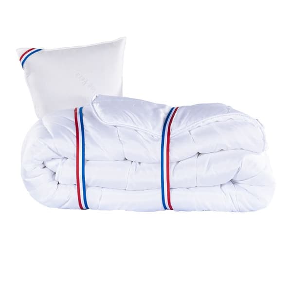 Madrass 90x190 cm, Sleeplux, 26 cm, latex, ergonomisk, sommar/vinter-sida, hög densitet + Kudde + täcke