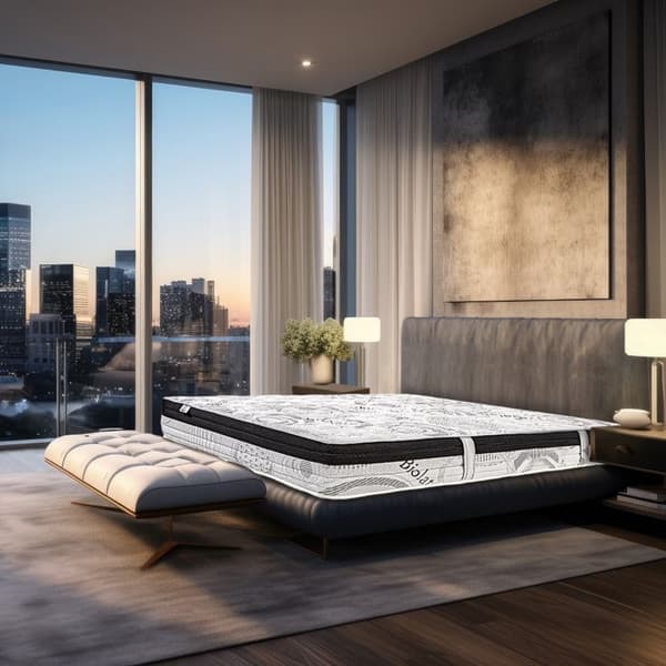 Madrass 90x190 cm, Sleeplux, 26cm, latex, högdensitetsskum, fast, oberoende sovande, sommar/vintersida