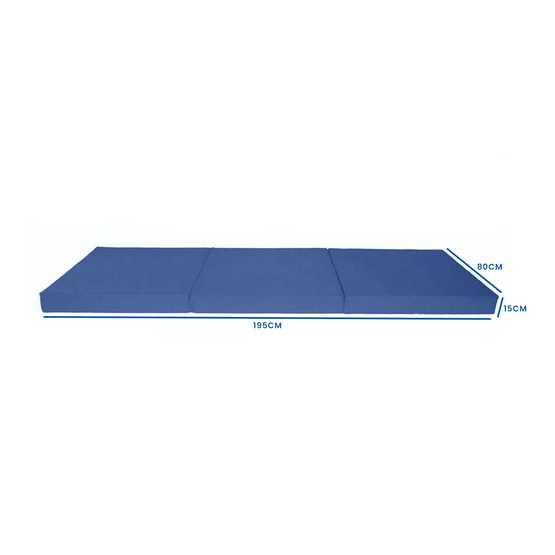 Gästmadrass Marinblå - Hopfällbar Madrass - 195X80X15 Cm - Campingmadrass