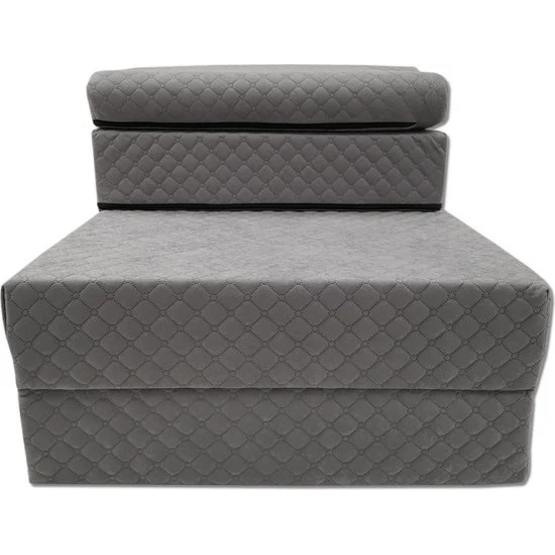 Luksus gæstemadras med pude - Grå - Campingmadras - Sofa - Sammenfoldelig - 200X70X15 Cm