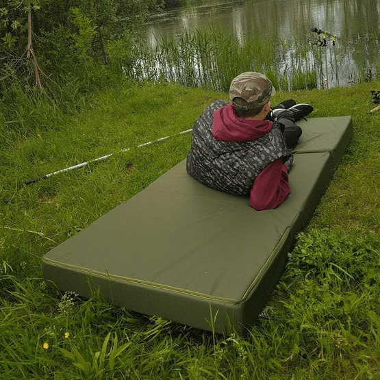 Gæstemadras - Campingmadras - Feltmadras - Sammenklappelig - 80 X 200 X 10 - Mørkegrøn