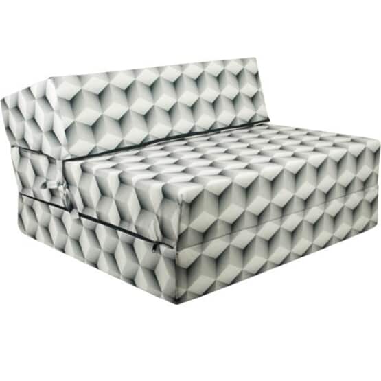 Gæstemadras 3D Cube - Sammenfoldelig madras -90X200X15 Cm - Campingmadras