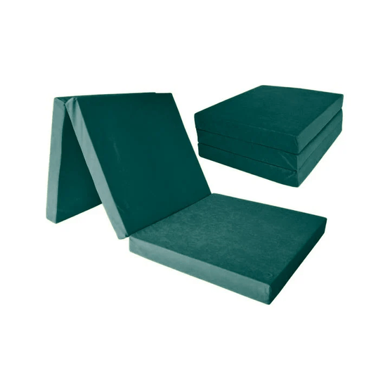 Extra Tjock Gästmadrass - Grön - Campingmadrass - Resemadrass - Hopfällbar Madrass - 195 X 80 X 15 Cm