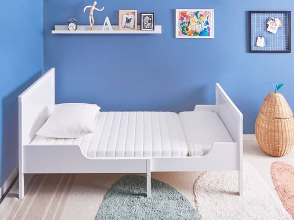 Skummadrass for uttrekkbar seng Hvit 90 x 130/160/200 cm Medium fasthet PU-skum Avtakbart trekk Barneseng Soverom