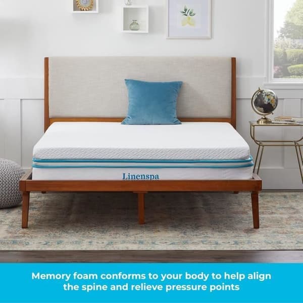 Surmatta i minnesskum med gelinfusion 7,5 cm Linenspa - Super King Size 180 x 200 cm