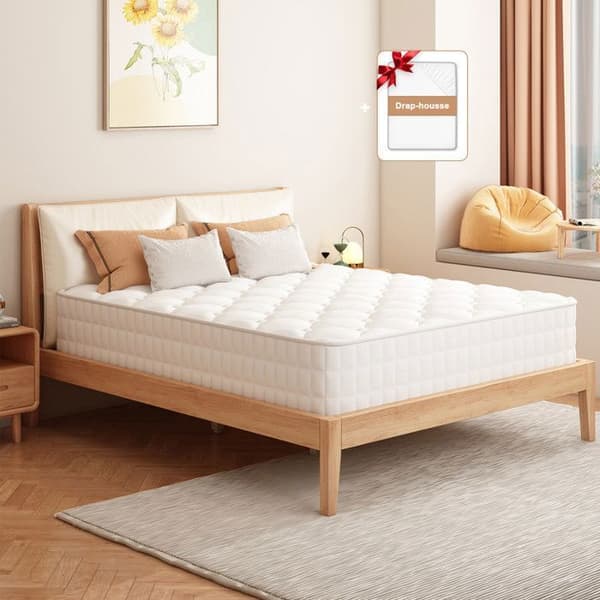 90x190 Madrass med förstärkta fjädrar, tjocklek 22 cm, 7 komfortzoner, 1 Person Memory Foam Madrass