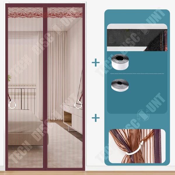TD® Mosquito gardin sovrum självgrundande kardborre skiljegardin magnet utan perforering 80x190cm