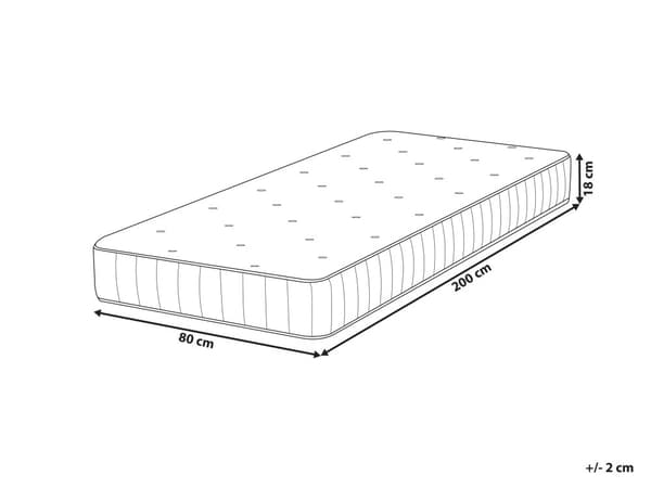 Madras Hvidt Stof 80 x 200 cm Enkelt Mands Trykaflastende Skummadras til Børneseng i Allergivenlig Medium Hård Soveværelse Tilbehør God Søvn