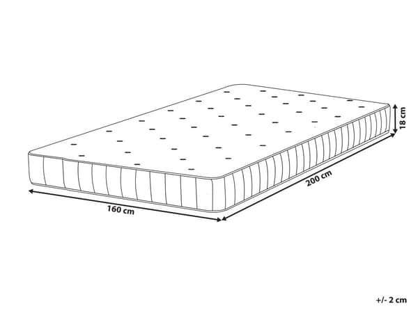 Madras Hvidt Stof 160 x 200 cm 2 Pers Blød Trykaflastende Seng Skummadras til Seng i Allergivenlig Medium Hård Soveværelse Tilbehør God Søvn