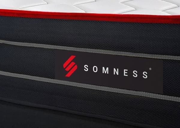 Fjädersäng och Minnesskum - SOMNESS - BOOST - Balanserad - 26 cm - Vit