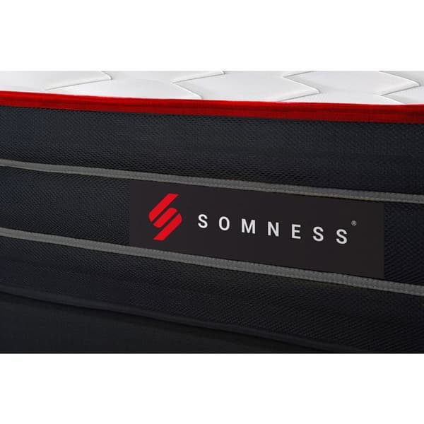 Fjädersäng och Minnesskum - SOMNESS - BOOST - Balanserad - 26 cm - Vit