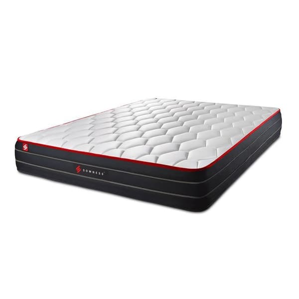 Fjädersäng och Minnesskum - SOMNESS - BOOST - Balanserad - 26 cm - Vit
