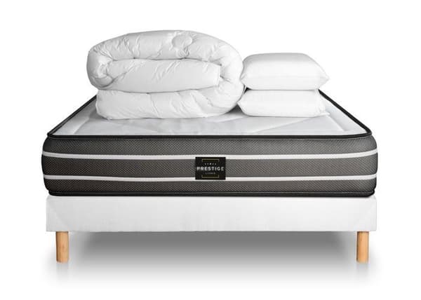 Matelas Exclusive - PRESTIGE LITERIE - Paket 180x200 cm - Ensatsfjädrar - Fast stöd - Vit