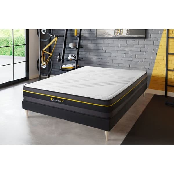 Madrass - AKTIV - med minnesk foam - Fast - 160x200 cm - Svart
