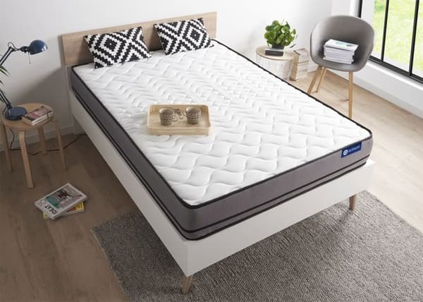 Madrass 140x200 cm Actilatex natt Latex och minnesskum - tjocklek 20 cm - Mycket fast - 3 komfortzoner