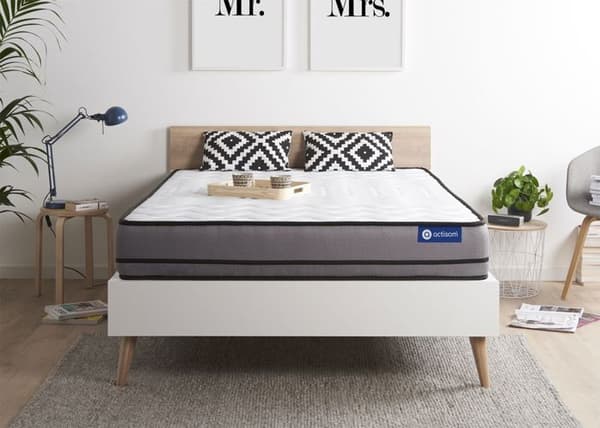 Madrass 140x200 cm Actilatex natt Latex och minnesskum - tjocklek 20 cm - Mycket fast - 3 komfortzoner
