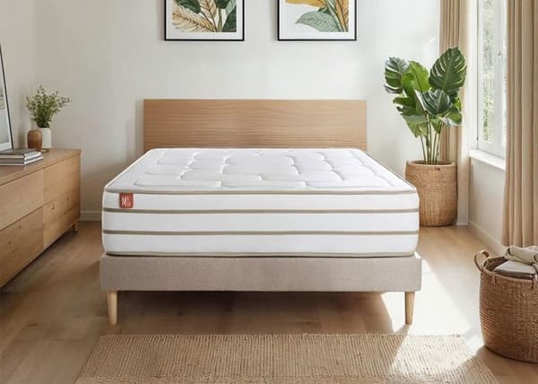 Madrass LE RAFFINÉ 160x200cm Pocketfjädrar + BioVisco minnesskum - Maxi tjocklek 26cm