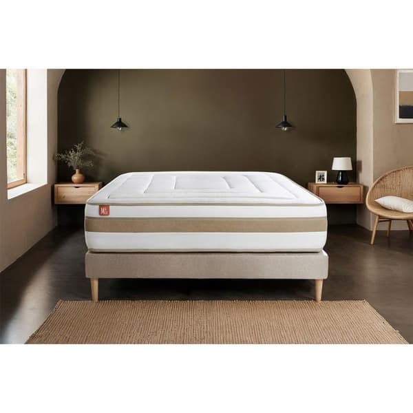Madrass LE RAFFINÉ 160x200cm Pocketfjädrar + BioVisco minnesskum - Maxi tjocklek 26cm