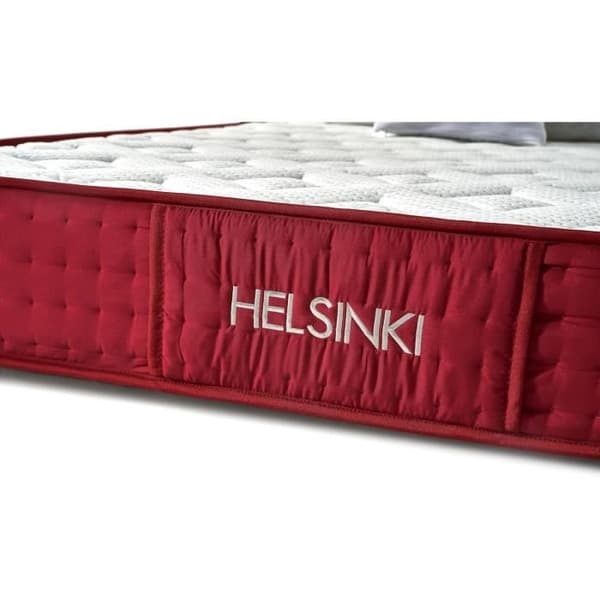 Imperial Confort Helsinki grafenviskoelastisk madrass Dubbelvänd Vinterhöjd Tjocklek 25 cm 105 x 190 cm Vit - Röd