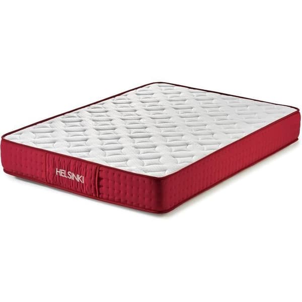 Imperial Confort Helsinki grafenviskoelastisk madrass Dubbelvänd Vinterhöjd Tjocklek 25 cm 105 x 190 cm Vit - Röd