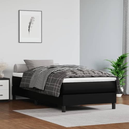 Pocketresårmadrass svart 120x190x20 cm konstläder