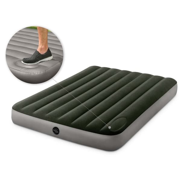 Uppblåsbar madrass 191x137x25 cm med inbyggd fotpump INTEX 64762