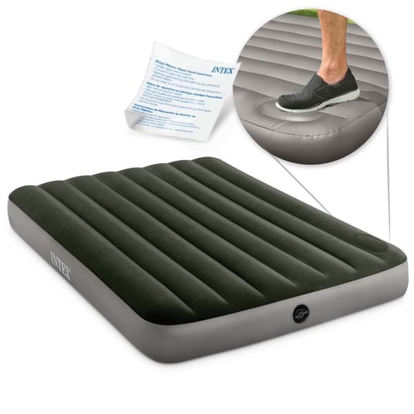 Uppblåsbar madrass 191x137x25 cm med inbyggd fotpump INTEX 64762