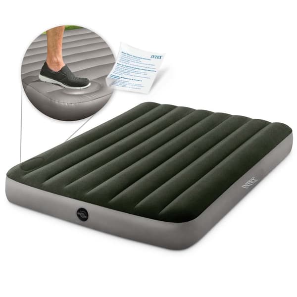 Oppustelig madras 191x137x25 cm med indbygget fodpumpe INTEX 64762
