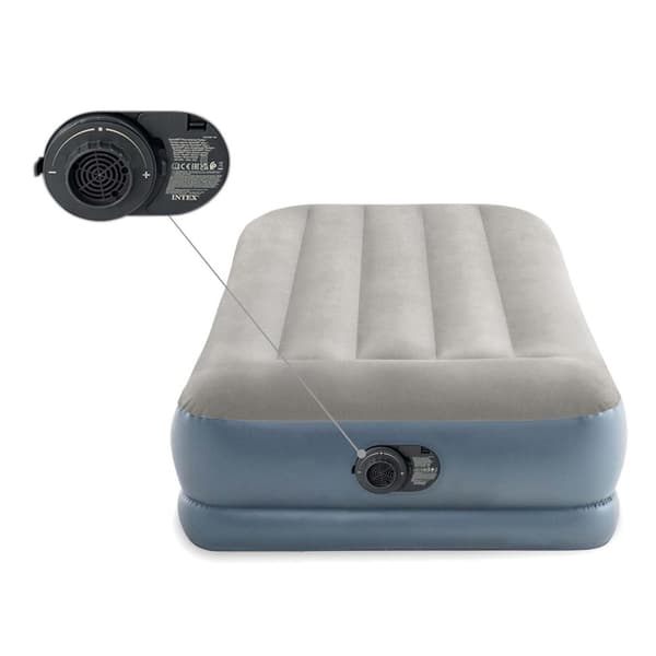 Uppblåsbar madrass 191x99x33 cm med inbyggd elektrisk pump INTEX 64116ND