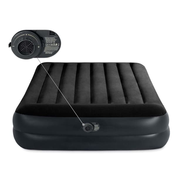 Oppustelig madras 203x152x42 cm med indbygget elektrisk pumpe INTEX 64124