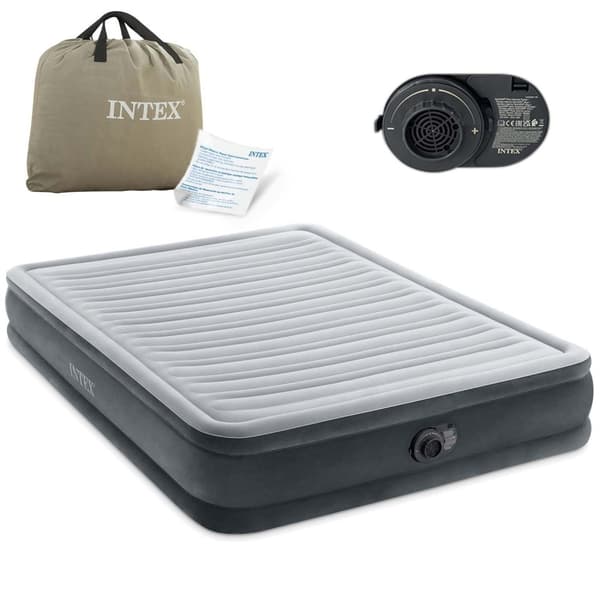 Oppustelig madras 203x152x33 cm med indbygget elektrisk pumpe INTEX 67770ND