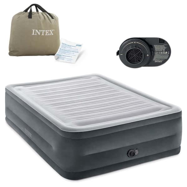 Oppustelig madras 203x152x56cm med indbygget elektrisk pumpe INTEX 64418ND